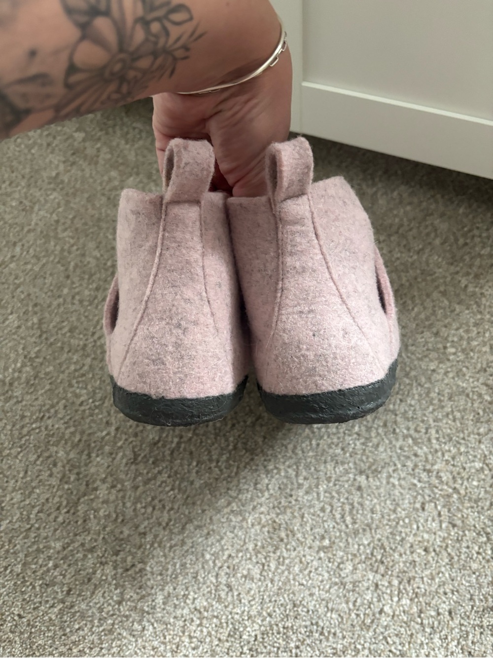Birkenstock Andermatt Soft Pink Wool Slip-On Slipper Boots - Picture 6 of 6